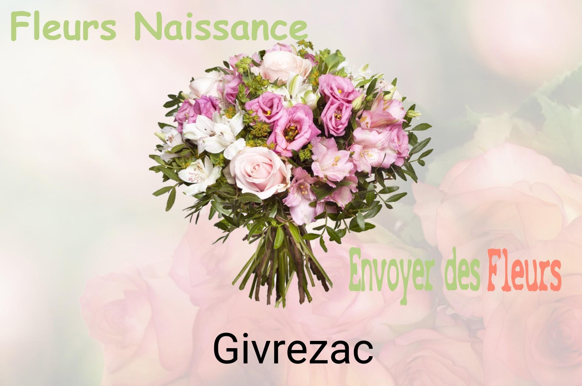Bouquet de fleurs de naissance livré à Givrezac